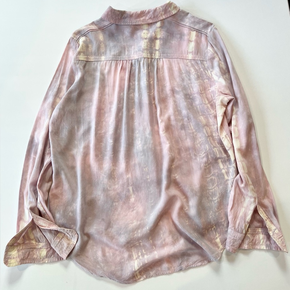 Millibon Tie Dye Button Down Light Pink Cream Women’s Large - Picture 4 of 11